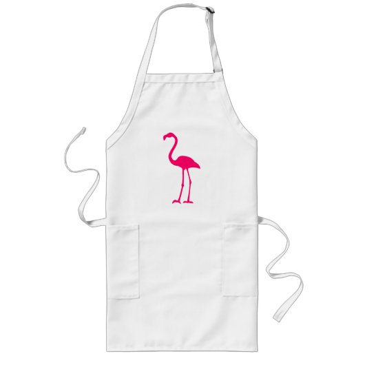 Bright roze flamingo lang schort (Voorkant)