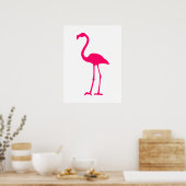Bright roze flamingo poster (Keuken)