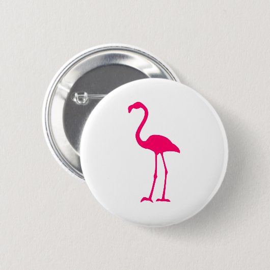 Bright roze flamingo ronde button 5,7 cm (Voorkant /achterkant)