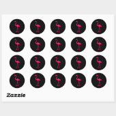 Bright roze flamingo ronde sticker (Vel)