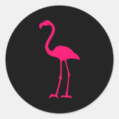 Bright roze flamingo ronde sticker (Voorkant)
