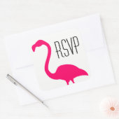 Bright roze Flamingo RSVP Vierkante Sticker (Envelop)