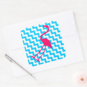 Bright roze flamingo vierkante sticker (Envelop)