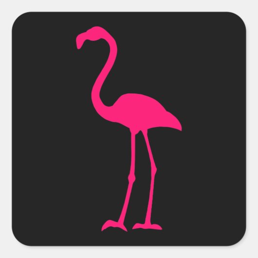 Bright roze flamingo vierkante sticker (Voorkant)