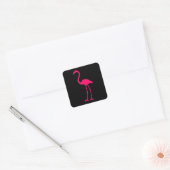 Bright roze flamingo vierkante sticker (Envelop)