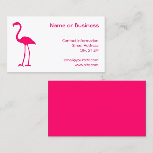 Bright roze flamingo visitekaartje (Voorkant / Achterkant)