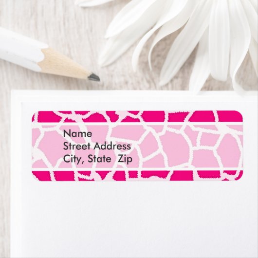 Bright roze Giraffe - Dierenafdrukken Etiket (Insitu)