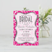 Bright roze Giraffe - Dierenafdrukken Kaart (Staand voorkant)