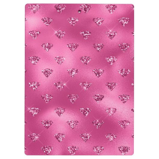 Bright roze glam Sparkly Diamonds Klembord (Achterkant)