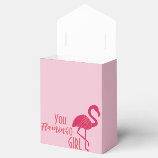 Bright roze groene Flamingo Birthday Bedankdoosjes (Geopend)