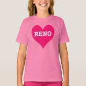 Bright roze hartritme Reno T-shirt (Voorkant)