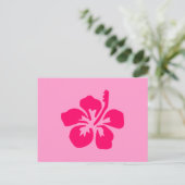 Bright Roze Hibiscus Briefkaart (Staand voorkant)