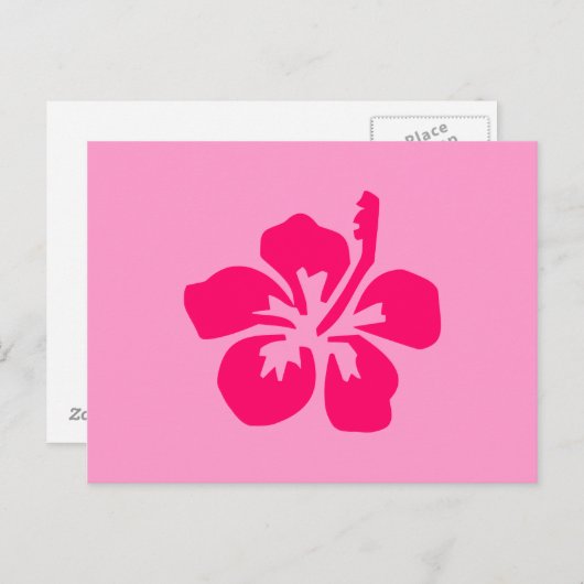 Bright Roze Hibiscus Briefkaart (Voorkant / Achterkant)