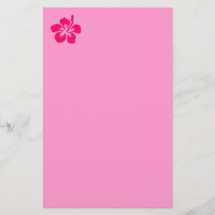 Bright Roze Hibiscus Briefpapier