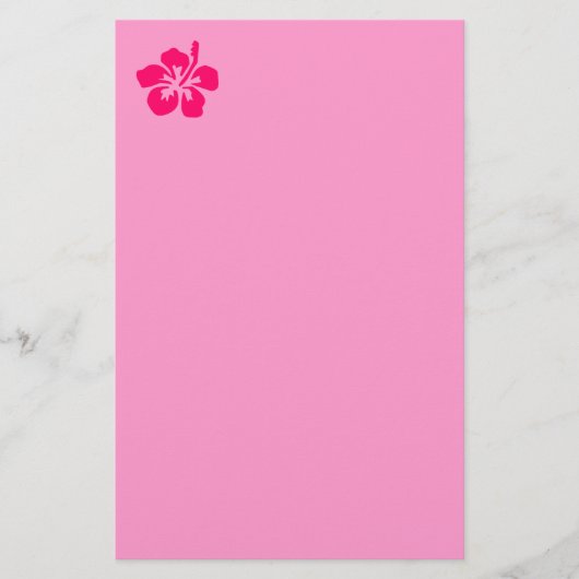 Bright Roze Hibiscus Briefpapier (Voorkant)