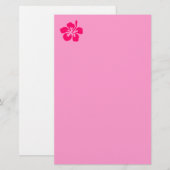 Bright Roze Hibiscus Briefpapier (Voorkant / Achterkant)