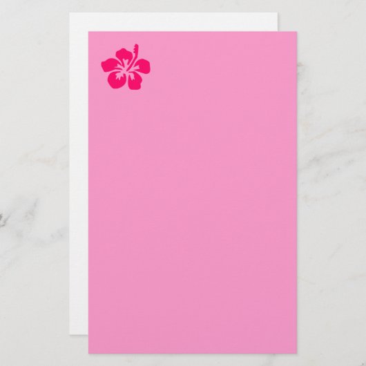 Bright Roze Hibiscus Briefpapier (Voorkant / Achterkant)