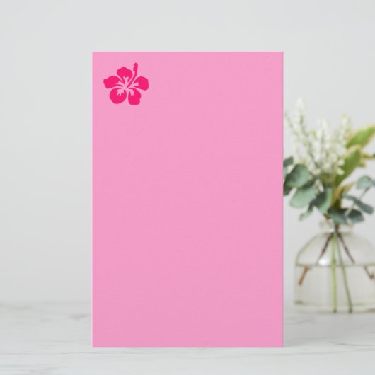 Bright Roze Hibiscus Briefpapier (Staand voorkant)