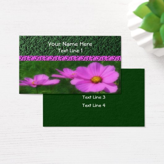 Bright roze kosmos ventilator visitekaartje (Bureau)