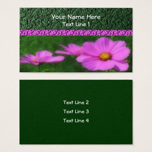 Bright roze kosmos ventilator visitekaartje (Voorkant /achterkant)