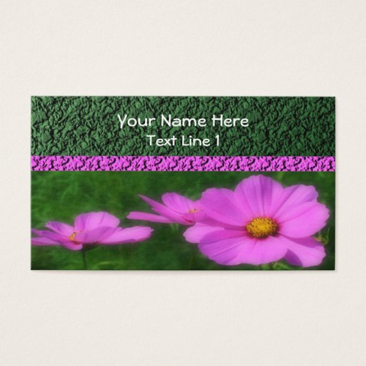 Bright roze kosmos ventilator visitekaartje (Voorkant)
