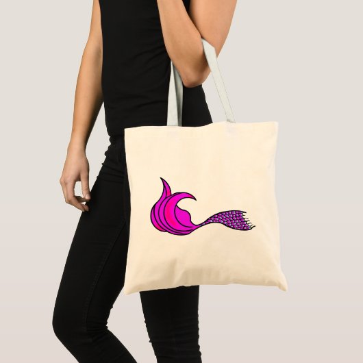 Bright roze mermaid Tail Tote Bag (Voorkant (product))