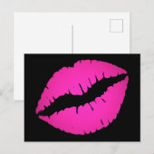 Bright roze ombre lipstick Kiss Black Briefkaart (Voorkant / Achterkant)