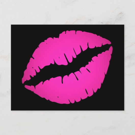 Bright roze ombre lipstick Kiss Black Briefkaart (Voorkant)