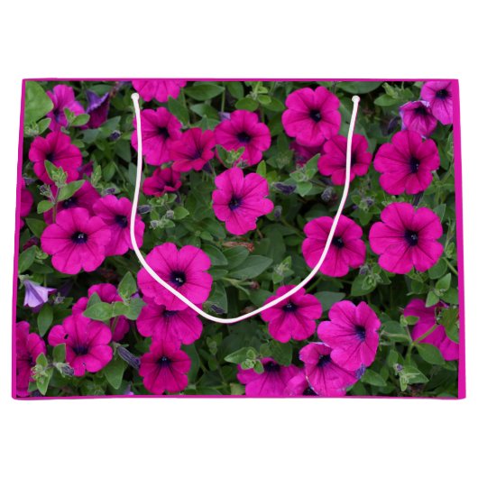 Bright roze Petunias Floral Groot Cadeauzakje (Voorkant)