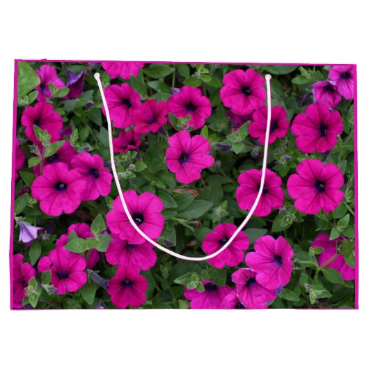 Bright roze Petunias Floral Groot Cadeauzakje (Achterkant)