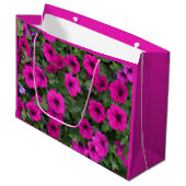 Bright roze Petunias Floral Groot Cadeauzakje (Voorkant Gekanteld)