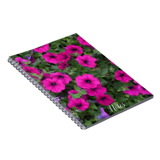Bright roze Petunias Floral Notitieboek (Rechterzijde)