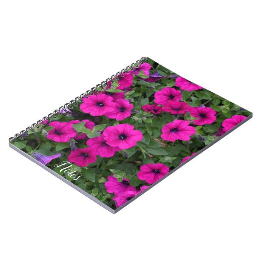 Bright roze Petunias Floral Notitieboek (Linkerzijde)