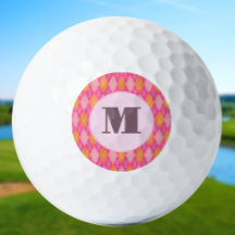 Bright Roze preppy argyle aangepaste monogram dame