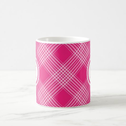 Bright roze speldenmonogram koffiemok (Center)