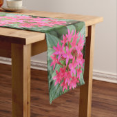 Bright roze Tropische Flowers Table Runner Korte Tafelloper (Voorbeeld)