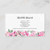 Bright roze waterverf gebeurtenisplanner-logo visitekaartje (Achterkant)