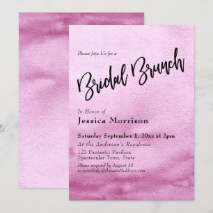 Bright roze Waterverf Ombre Bridal Brunch Kaart