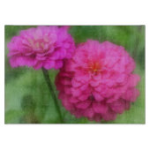 Bright roze Zinnia Flowers Snijplank (Voorkant)