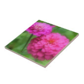 Bright roze Zinnia Flowers Tegeltje (Zijkant)