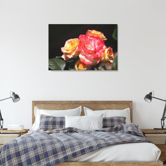 Bright Rozen Bouquet Canvas Afdruk (Insitu (Slaapkamer))