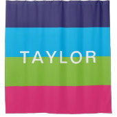 Bright Rugby Stripes - Aangepast schoengordijn Douchegordijn (Voorkant)