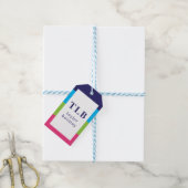 Bright Rugby Stripes Monogrammed Gift Labels Cadeaulabel (Met Touw)