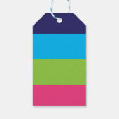 Bright Rugby Stripes Monogrammed Gift Labels Cadeaulabel (Achterkant)