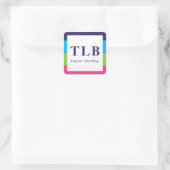 Bright Rugby Stripes Monogrammed Stickers (Tas)