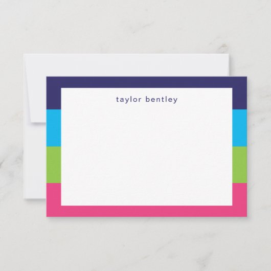 Bright Rugby Stripes persoonlijke notitiekaarten (Voorkant)