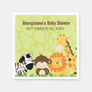 Bright Safari Animals Custom Napkin Servet
