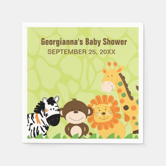 Bright Safari Animals Custom Napkin Servet (Voorkant)
