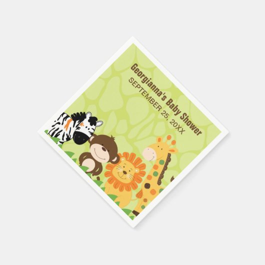 Bright Safari Animals Custom Napkin Servetten (Hoek)