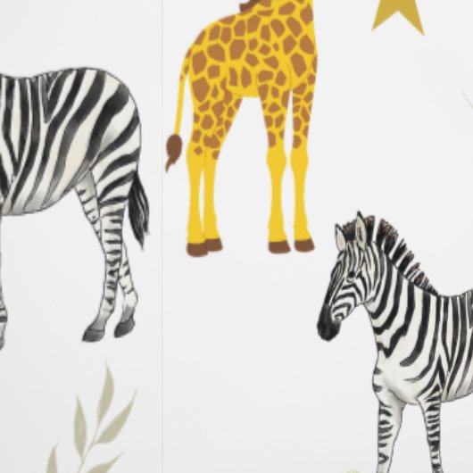 Bright Safari Nursery Wallpaper – Giraffes, Zebra' Behang (Zoom)